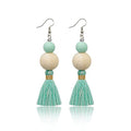 Boho Earrings for Women Dangling Lightweight Cute Earrings Handmade Tassel Dangle Earrings for Girls - color: Green