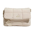 adidas Unisex Quilted Crossbody Bag – Soft Cushioned Puffer Purse, Foldover - color: Crystal Linen Beige