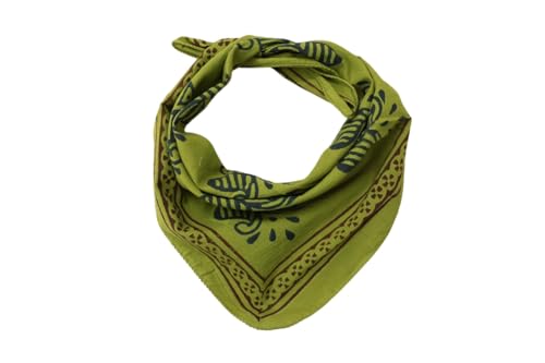 Hand Block Printed Cotton Bandana | Boho Head Scarf, Handmade Head Wrap, Neck Scarf, Bandana for Men & Women | Ethnic Indian Print