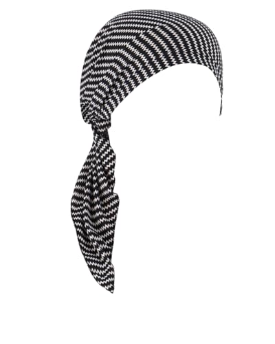 Chemo Headwear for Women Pre-Tied Head Scarf Headwraps Soft Turbans Cancer Hats Chemo Beanie Coverings Scarves - color: Black Stripe