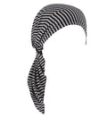 Chemo Headwear for Women Pre-Tied Head Scarf Headwraps Soft Turbans Cancer Hats Chemo Beanie Coverings Scarves - color: Black Stripe