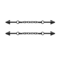 ZS 1 Pair Chain Piercing Jewelry, 16G Surgical Steel Industrial Stud Earring, Dangle Chain Bar Cartilage Helix Piercing for Women Men - color: 2PCS Black