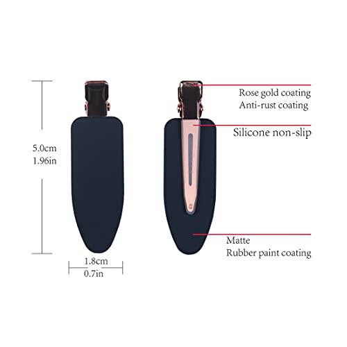 12 pieces No Bend Hair Clips, Curl Pin Clips, No Crease Hair Clips for Makeup Application，2022 style, non-slip.Hair won't get caught between plastic attached to metal. (Black)… - color: Black