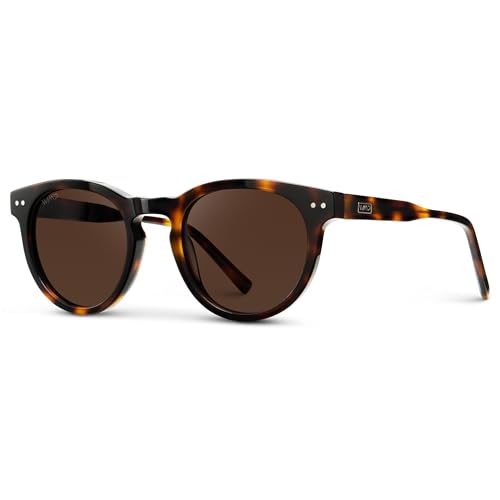 WearMe Pro Round Polarized Sunglasses for Women - Retro Classic UV400 Protection for Driving & Everyday Wear - color: Brown Tortoise / Dark Brown Lens