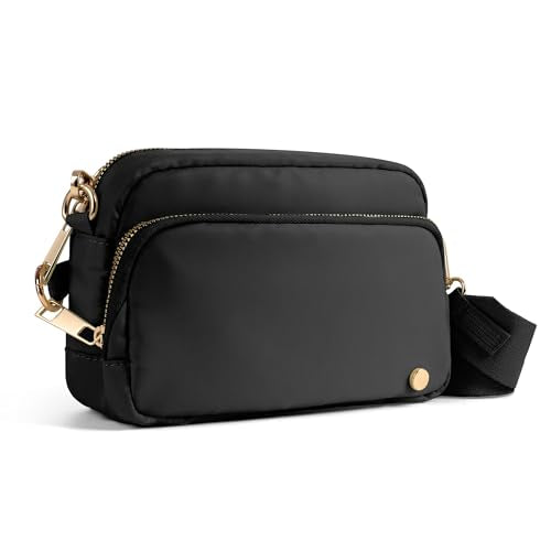 Joryin Anti Theft Crossbody Bag for Women, Slash-resistant RFID Blocking Travel Purses, Small Shoulder Bag Handbag, Nylon - color: Black