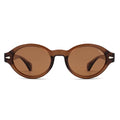 SOJOS Retro Oval Polarized Sunglasses for Women Men Chic Trendy 90s Sunnies Shades UV protection Sun Glasses SJ2630 - color: Brown Frame Brown Lens