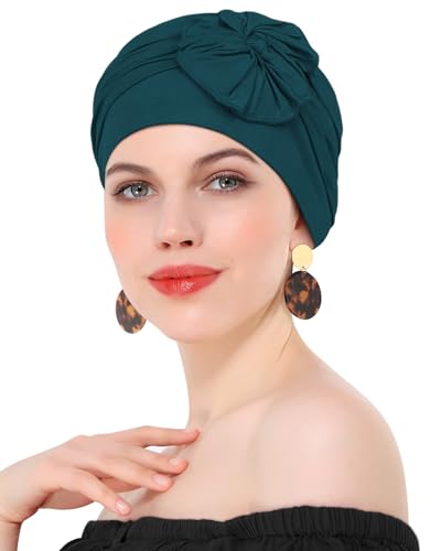Chemo Headwear for Women Cancer Patients Lightweight Head Coverings for Hair Loss Seasonal - color: Dark Green