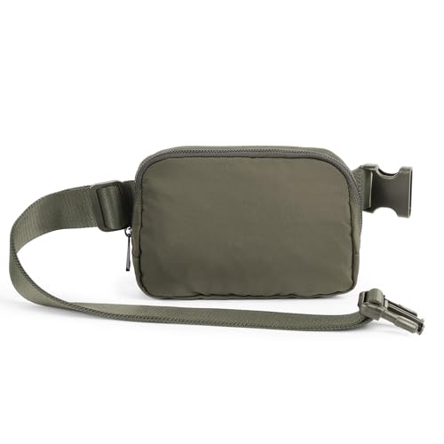 ODODOS Unisex Mini Belt Bag with Adjustable Strap Small Fanny Pack for Workout Running Traveling Hiking, Dark Umber - color: Dark Umber