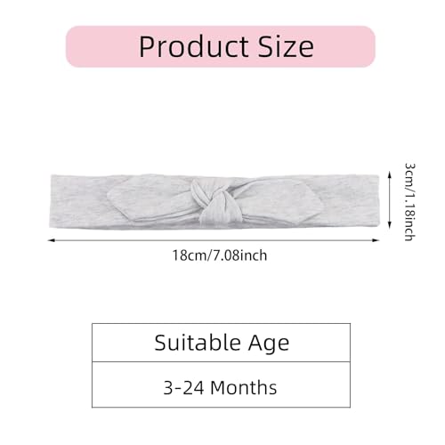 Baby Headbands Soft Stretchy Baby Girl Bows Newborn Infant Toddler Headwrap Hair Accessories - color: Gray