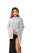 Shawls and Wraps for Evening Dresses Sheer Chiffon Women Elegant Soft Silky Sparkly Wedding Bridal Scarf - color: Light Grey C