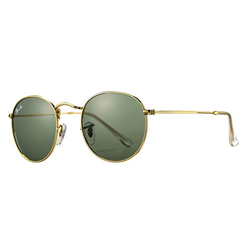 Pro Acme Polarized Round Sunglasses for Women Men Classic Retro Circle Metal Sun Glasses 50mm - color: D Gold Frame G15 Lens