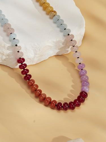 Sacina Trendy Boho Colorful Beaded Crystal Choker, Y2k Summer Beach Necklace, Boho Necklace, Hippie Jewelry, Christmas Jewelry Gift for Women - color: C