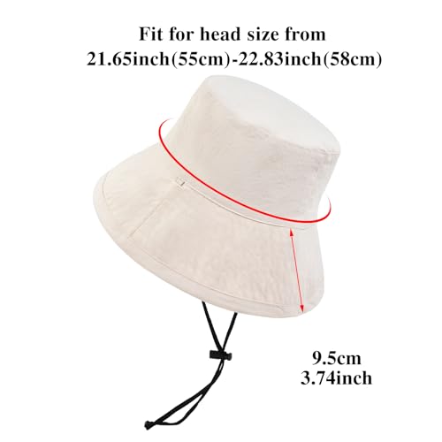 Women's Summer Sun Hat - Reversible Design with Striped Lining Adjustable Brim for Travel and Outings Cap - color: Printed-khaki