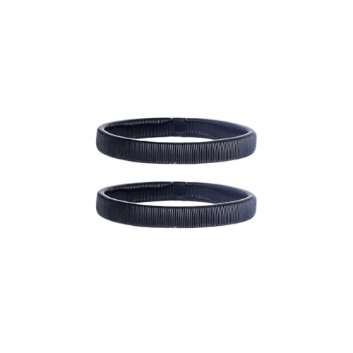 2pcs Chunky Metal Spring Bracelet for Men Shirt Sleeve Wristband Arm Band Elastic Armband Coil Stackable Snake Chain Bracelet Simple Fashion Jewelry - color: Black