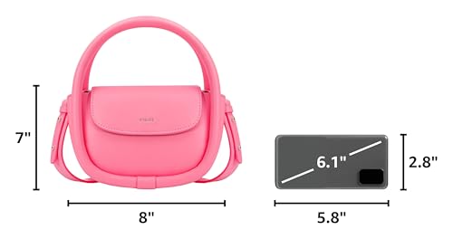 STAISE Designer Top Handle Shoulder Bags for Women, Trendy Mini Crossbody Purses, Women’s Leather Handbags with Straps - color: Pink