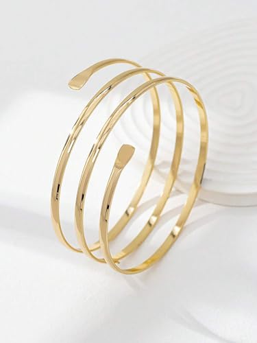 AIBFRID 3 Pcs Arm Cuff Jewelry for Women Adjustable Arm Cuff Bangle Band Armlet Upper Arm Cuff Bracelet - color: Charming