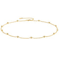 Aobei Pearl 18K Gold Plated Paperclip Chain Choker Satellite Chain Freshwater Cultured Biwa Pearl Pendant Necklace Dainty Turquoise Jewelry for Women - color: Dainty 18K Gold Plated Bead Station Chain
