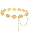 AWAYTR Chain Belt for Women – Adjustable Boho Metal Waist Chain Belt Gold Sliver for Dresses Jeans Country Concert Outfit - color: Gold-classic Oval