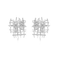Braided Stud Earrings for Women, 18K Gold Plated Chunky Earrings, Unique Design Dainty Cubic Zirconia Braided Earrings Gifts, Statement Studs Earring Hypoallergenic Fashion Jewelry - color: Silver