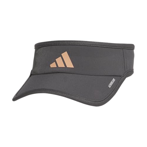 adidas Women's Superlite Visor – Lightweight Moisture-Wicking Running Tennis Hat - color: Grey Six/Rose Gold/3