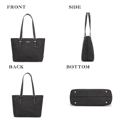 Purses And Wallets Set For Women Work Tote Satchel Handbags Shoulder Bag Top Handle Totes Purse With Matching Wallet - color: A57-3pcs/Set Black