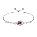HPQQ Birthstone Bracelet for Women 925 Sterling Silver Infinity Love Jewelry Anniversary Birthday Mothers Day Gifts for Mom Wife Her - color: 01-January-Garnet