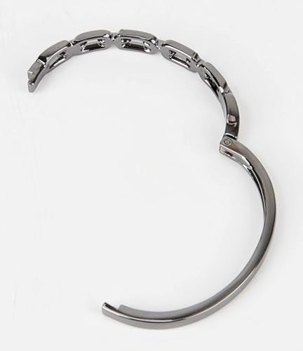 SPUNKYsoul Chain Link Buckle With Rhinestones Cuff Bracelet in Gold, Silver Rose Gold and Gun Metal for Women - style: Gun Metal Thin Link