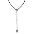 18K Gold Plated Knight's Shield Slip Chain for Women - color: Black, size: 27''