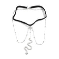 Snake Leg Chain for Women, Sexy Serpent Charm Thigh Garter, Summer Bikini Skirt Beach Party - style: A snake silver