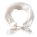Ciormis 100% Mulberry Silk Scarf-Women's 21''/27''Square Silk Hair Head Scarf Neckerchief with Gift Packaged - color: 21''x 21''-style 05-ivory