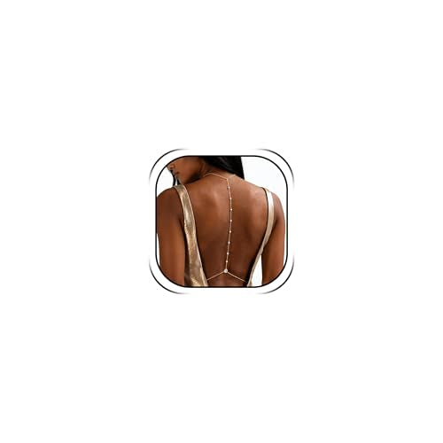 Back Necklace for Backless Dress Body Chain Jewelry for Women Adjustable Rhinestone Chain Necklace Bridal Jewelry for Weddings Summer Vacation - color: A5:body chain