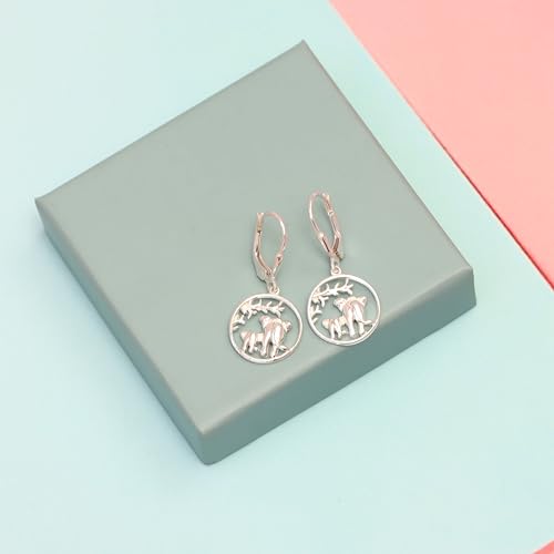 LeCalla 925 Sterling Silver Drop Earrings | Lever-Back Drop Earrings | Hypoallergenic Silver Teardrop Leverback Dangle Earring for Women Jewelry Gifts - color: Elephant Family-30MM