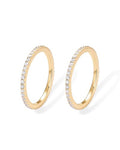 PAVOI Gold Plated Solid 925 Sterling Silver CZ Simulated Diamond Stackable Ring Eternity Bands for Women - color: 2-Pack Yellow Gold