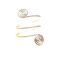 Caiyao Boho Upper Arm Bracelet Cuff Bangle Gold Silver Geometric Cuff Bracelets Mental Open Upper Arm Bangle Bracelet Adjustable Armband Jewelry for Women - style: Swirl Gold