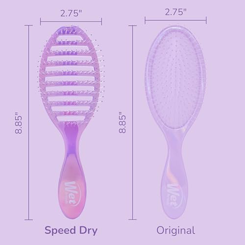 Wet Brush Speed Dry Hair Brush, Blow Dry Safe Bristles & Vented Design For Faster Drying Time, Ergonomic Handle, Reduces Breakage & Detangles All Hair Types, Limited Edition Prismatic Glow Purple - color: Prismatic Glow Purple, size: 1 Count (Pack of 1)