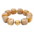 Soyzvteo Chunky Beaded Bracelets Boho Acrylic Geometric Beaded Bangle Bracelet Chunky Statement Jewelry for Women - color: Brown