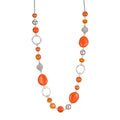PEARL&CLUB Long Beaded Necklaces For Women - Sweater Chain Fashion Jewelry Necklace Gifts For Women - color: 23-Orange