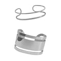Gothic Leather Arm Band, Adjustable Upper Arm Strap with Metal Ring,Armlet Black - color: Silver