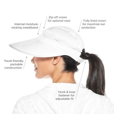 Women's Zip-Off Visor - UPF 50+ Sun Protection - Bel Aire - color: Natural Modern Herringbone
