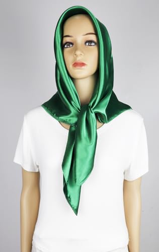 vabovin Satin Head Scarf for Women Solid Color, 35×35 in | Silk Feel Neckerchief, Hair Scarf, Fashion Bandana, Headscarf, Headband, Hair Wrap Sleeping, Daily Fashion Styling - color: 239 Mint Green