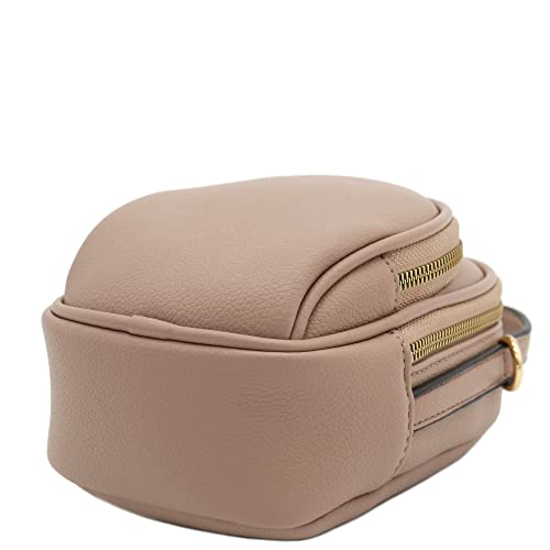 FashionPuzzle Two Compartment Mini Crossbody Bag | Two Compartment - color: Taupe