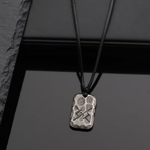 Ankiyabe Stainless Steel Norse Viking Rune Pendant with Adjustable Braided Rope Good Luck/Love/Strenght/Health Viking Symbol Necklace for Men Women - color: ETERNAL LOVE
