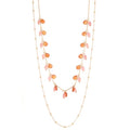 BULINLIN Layered Long Necklaces for Women Long Beaded Chain Necklace CostumeJewelry Mothers Day Gifts for Mom - color: Orange pink
