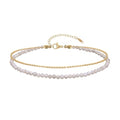 Ankle Bracelet for Women, Dainty 18k Gold Natural Stone Beaded Anklet Adjustable Double Ankle Chain Waterproof Summer Boho Foot Jewelry Birthday Anniversary Graduation Gifts - color: Moonstone