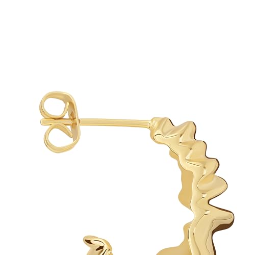 Amazon Essentials Plated Tailored Hoop Earrings - color: Gold Tone, size: L: 0.79" X W: 0.47"