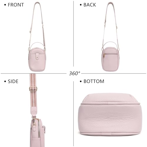 Vegan Leather Crossbody Bag for Women, Multi Compartment Lightweight Shoulder Purse, Casual Daily Crossbody Bag - color: Elephant Gray