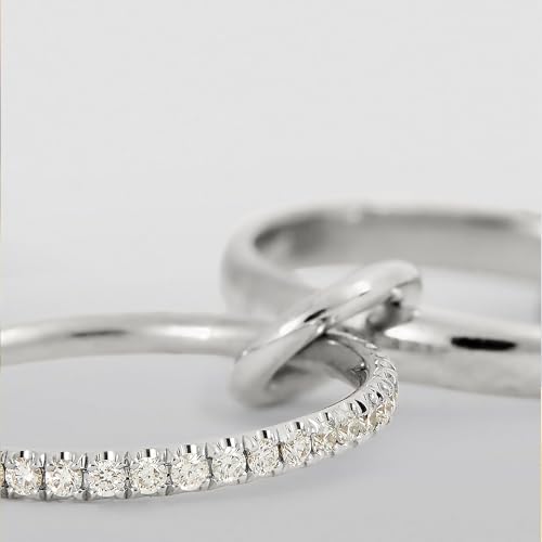 SLOONG Gold Stackable Rings for Women Non Tarnish, Dainty 18K Gold Plated Cubic Zirconia Rings, Silver Rose Gold Rings Set, Multi Ring Mixed Metals Stackable Ring Set for Women - style: 4PCS Silver