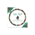 Natural Gemstone Beads Bracelets Healing Crystal Stone Beaded Bracelet for Women Men Handmade Spiritual Jewelry Gifts - color: India Agate, size: Faceted Round Beads