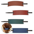NICENEEDED 4PCS Leather Hair Clips, Faux Leather Hair Barrettes with Stick, Rectangle Shape Hair Slider Pin Stylish Bun Holder Hair Accessories for Women