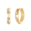 MYEARS Women Earrings Gold Huggie Hoop 14K Small Simple Hypoallergenic Everyday Jewelry - style: Ridge